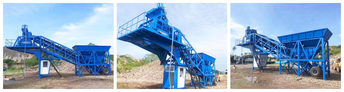 YHZS35 mobile concrete batch plant Philippines