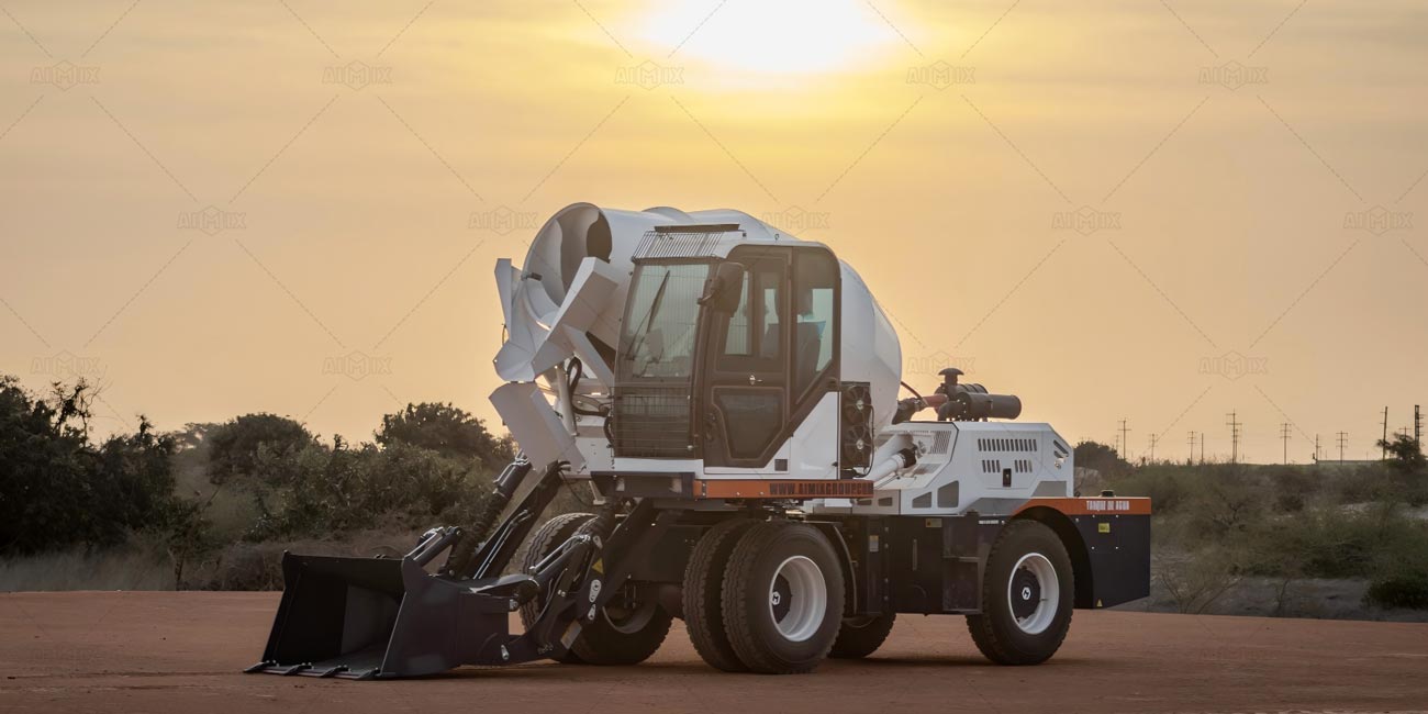Aimix large self loading concrete mixer machine price