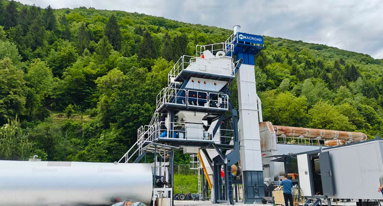 ALYQ100 mobile asphalt batch plant in Bosnia