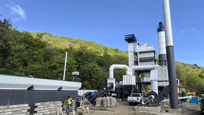 Stationary Batch Asphalt Plant at the Job Site